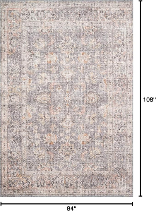 Loloi Skye Collection SKY-01 Grey/Apricot 7' x 9' Oval Area Rug
