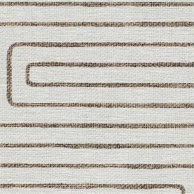 RUGGABLE x Jonathan Adler Machine Washable Modern Area Rug – Labyrinth Camel/Ivory 9x12, Stain-Resistant, Non-Slip – Large Rugs for Living Room, Bedroom, Hallway, Entryway & Office–with Cushioned Pad