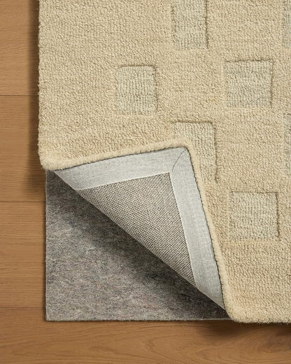 Loloi Leanne Ford Craven Collection CVN-04 Oatmeal/Dove 3'-6" x 5'-6" Accent Rug Checkered, Patterned, Neutral, Entryway, Mudroom, Bathroom, and Kitchen