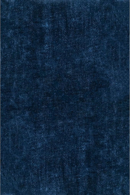 nuLOOM 4' Square Cozy Plush Area Rug, Machine Washable, Non-Slip, Soft Fluffy Shag Carpet for Living Room Bedroom Kids Room Nursery Home Decor, Loni Navy
