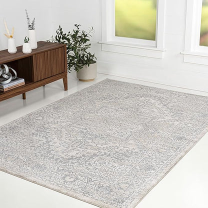 JONATHAN Y Vintage Medallion Indoor Area Rug Cream 5X8, Modern Boho for Living Room, Bedroom, Kitchen, Office, Easy-Cleaning, High Traffic, Pet-Friendly, Non-Shedding MDP100C-5