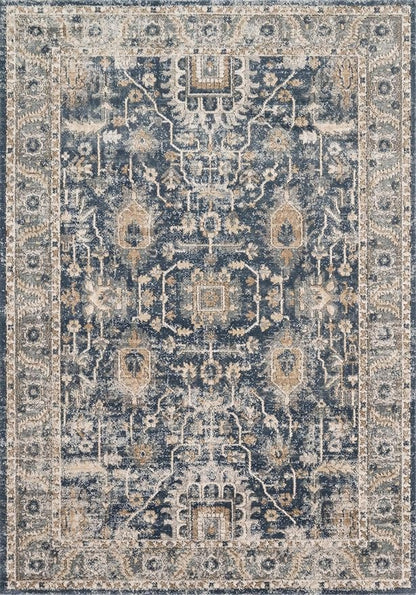 Loloi Teagan Collection TEA-03 Denim/Pebble 5'-3" x 7'-6" Area Rug, Large, Soft Neutral Rug, High-Traffic for Living Room, Bedroom, Home Office, Dining Area