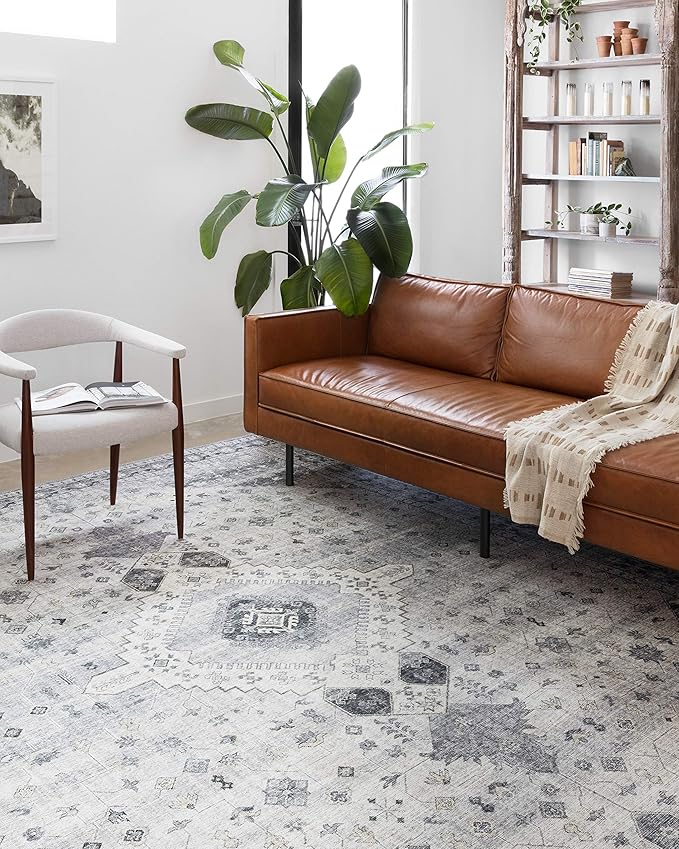 Loloi II Skye Collection SKY-02 Silver/Grey 7'-6" x 9'-6" Area Rug