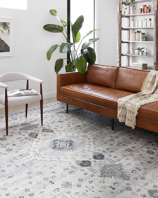 Loloi II Skye Collection SKY-02 Silver/Grey 7'-6" x 9'-6" Area Rug