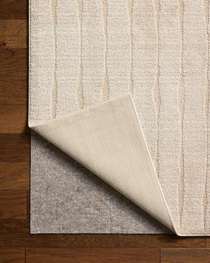 Loloi Chris Loves Julia Calvin Collection CLV-02 Ivory/Oatmeal 9'-6" x 12'-6" Area Rug Checkered Neutral Soft Living Room Bedroom Carpet