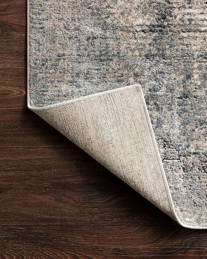 Loloi Teagan Collection TEA-05 Denim/Slate 2'-8" x 4' Accent Rug, Large, Soft Neutral Rug, High-Traffic for Living Room, Bedroom, Home Office, Dining Area