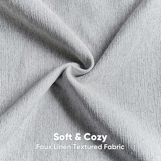FUTEI Light Grey Chenille Decorative Throw Pillow Covers 18x18 Inch Set of 2,Soft Cozy Faux Linen Textured Cushion Case,Farmhouse Home Decor for Couch Living Room