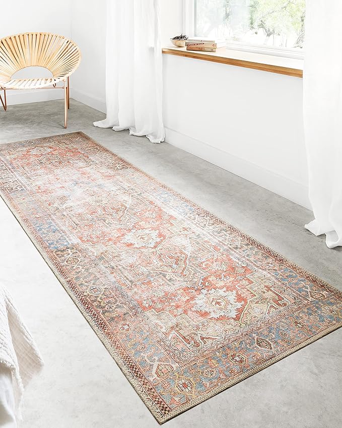 Loloi Loren Collection LQ-15 Terracotta/Sky 8'-4" x 11'-6" Area Rug