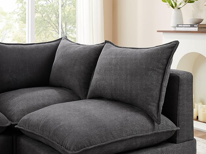 VANOMi Modular Sectional Sofa, 6 Seater Sectional Sofa Modular Sectional Couch for Living Room, U Shape Sofa