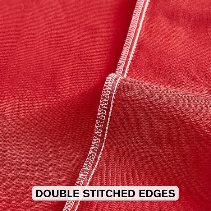 FUTEI Christmas Red Chenille Throw Pillow Covers 22x22 Inch Set of 2,Soft Striped & Diamond Textured Cushion Cases,Modern Home Decor for Couch Living Room