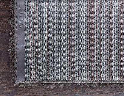 Unique Loom Solid Shag Collection Area Rug (2' 7" x 10' Runner, Graphite Gray)