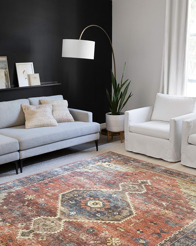 Loloi Skye Collection SKY-11 Rust/Blue 2'-6" x 12'-0" Runner Rug
