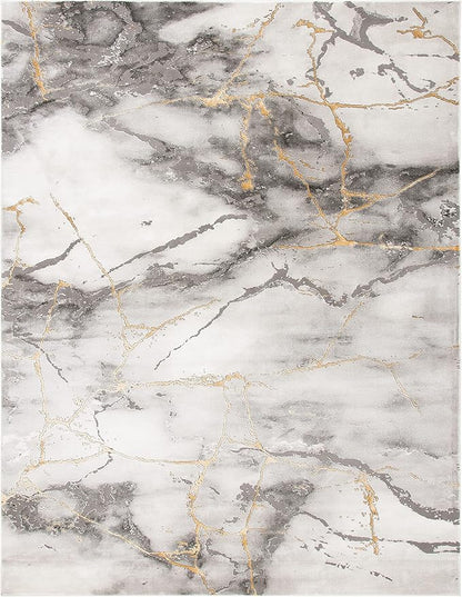 SAFAVIEH Craft Collection X-Large Area Rug - 11' x 15', Grey & Gold, Modern Abstract Design, Ideal for High Traffic Areas in Living Room, Bedroom, Dining (CFT877F-1115)