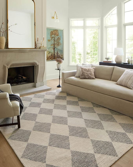 Loloi Chris Loves Julia Francis Collection FRA-01 Beige/Charcoal 8'-6" x 12' Area Rug