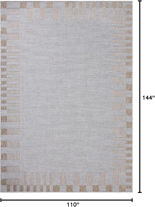 Loloi Amber Lewis Topanga Collection TOP-08 Silver/Natural 9'-2" x 12'-0" Indoor/Outdoor Area Rug