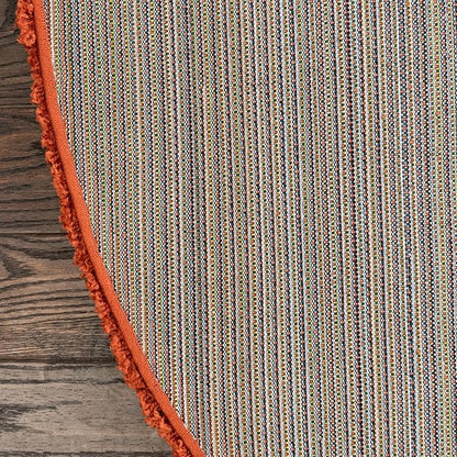 Unique Loom Solid Shag Collection Area Rug (7' 1" Round, Terracotta)