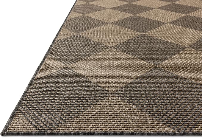 Loloi Chris Loves Julia Providence Collection PRC-04 Graphite/Sand 6'-3" x 9'-2", .12" Pile Height, Indoor/Outdoor Area Rug