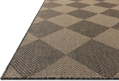 Loloi Chris Loves Julia Providence Collection PRC-04 Graphite/Sand 2'-3" x 7'-7", .12" Pile Height, Indoor/Outdoor Runner Rug
