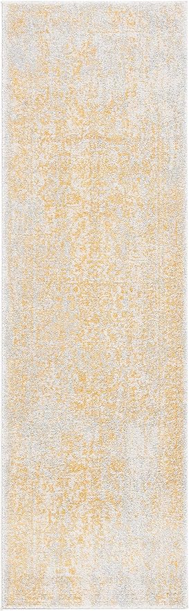 SAFAVIEH Evoke Collection Runner Rug - 2'2" x 11', Ivory & Gold, Distressed Design, Non-Shedding & Easy to Clean, Ideal for Foyer, Bedroom, Kitchen, Hallway (EVK256B)