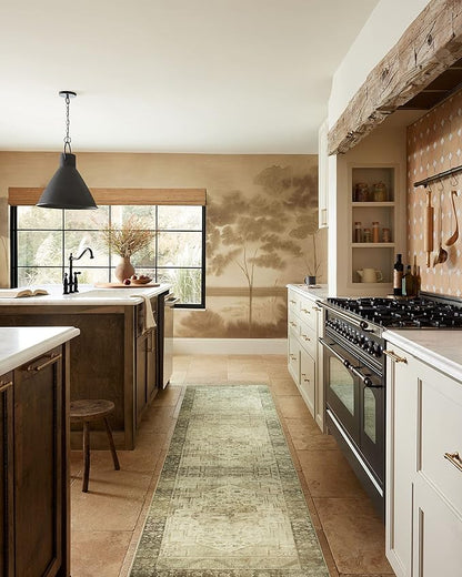 Loloi Magnolia Home by Joanna Gaines Banks Collection BAN-06 Natural/Granite 2'-6" x 7'-6", .13" Pile Height, Machine Washable, Runner Rug