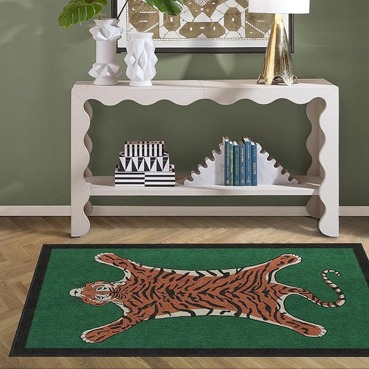 RUGGABLE x Jonathan Adler Washable Modern Area Rug – Tiger Emerald 3x5, Stain-Resistant, Non-Slip – Small Machine Washable Rugs for Living Room, Bedroom, Hallway, Entryway & Office–with Standard Pad