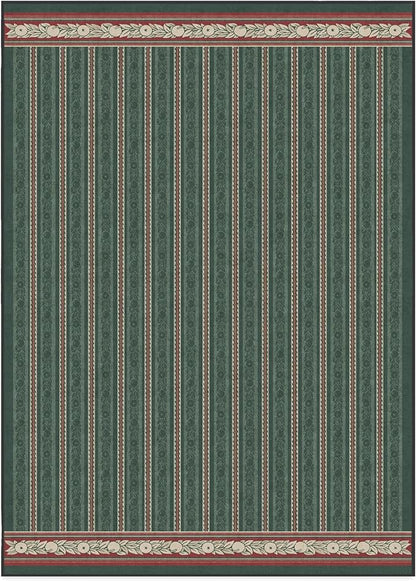 RUGGABLE x Morris & Co Machine Washable Area Rug – Fruit Stripe Spruce Green 10x14, Stain-Resistant, Non-Slip – Large Rugs for Living Room, Bedroom, Hallway, Entryway & Office–with Cushioned Pad