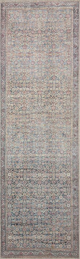 Loloi Adrian Collection ADR-04 Denim/Multi 7'-6" x 9'-6", .19" Thick Area Rug