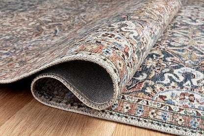Loloi Chris Loves Julia Jules Collection JUL-06 Denim/Spice 2'-0'' x 5'-0'', .13" Pile Height, Accent Rug