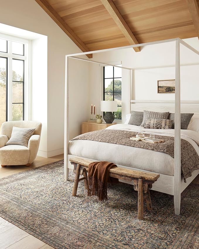Loloi Amber Lewis Morgan Collection MOG-03 Denim/Multi 9'-6" x 13'-6" 38" Thick Area Rug feat. CloudPile, Neutral, Room Décor, Vintage Inspired, Livingroom, Bedroom, Dining Area