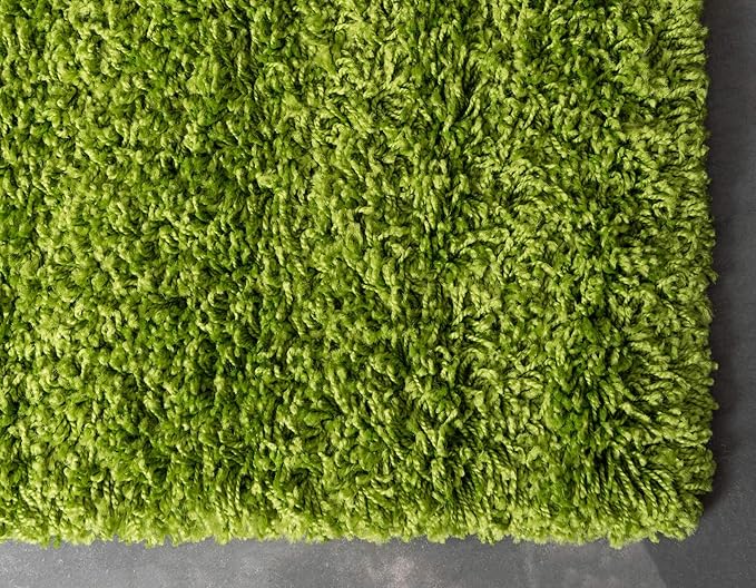 Unique Loom Solid Shag Collection Area Rug (8' Square, Grass Green)