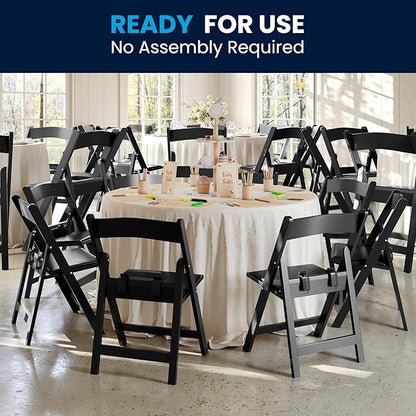 Flash Furniture Hercules Set of 10 Kids Black Resin Folding Chair with Black Vinyl Padded Seat
