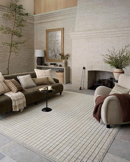 Loloi Amber Lewis Bexley Collection BEX-04 Slate/Natural 4'-0" x 6'-0" Accent Rug Neutral, Textured, Living, Bedroom, Dining, Carpet