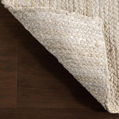 nuLOOM 2x14 Rigo Jute Hand Woven Area Rug, Off White, Solid Farmhouse Design, Natural Fiber, For Bedroom, Living Room, Dining Room, Hallway, Office, Kitchen, Entryway