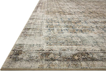 Loloi Amber Lewis Morgan Collection MOG-02 Navy/Sand 3'-6" x 5'-6" 38" Thick Accent Rug feat. CloudPile, Neutral, Room Décor, Vintage Inspired, Livingroom, Bedroom, Dining Area