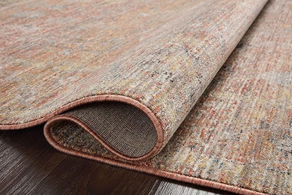 Loloi Magnolia Home by Joanna Gaines Millie Collection MIE-04 Sunset/Multi 9'-6" x 9'-6", .25" Pile Height, Round Area Rug