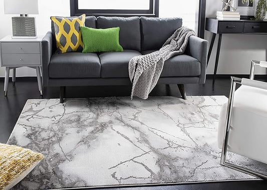 SAFAVIEH Craft Collection Accent Rug - 2' x 3', Grey & Gold, Contemporary Design, Stain Resistant, Ideal for High Traffic Areas in Hallway, Bathroom & Home Office (CFT877F-2)