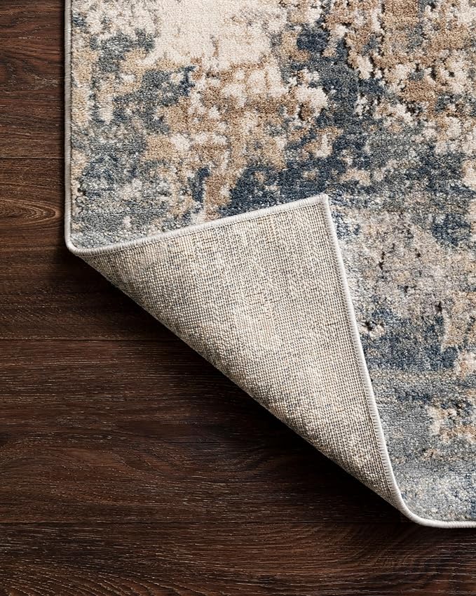 Loloi Teagan Collection TEA-06 Sand/Mist 3'-4" x 5'-7" Accent Rug, Large, Soft Neutral Rug, High-Traffic for Living Room, Bedroom, Home Office, Dining Area