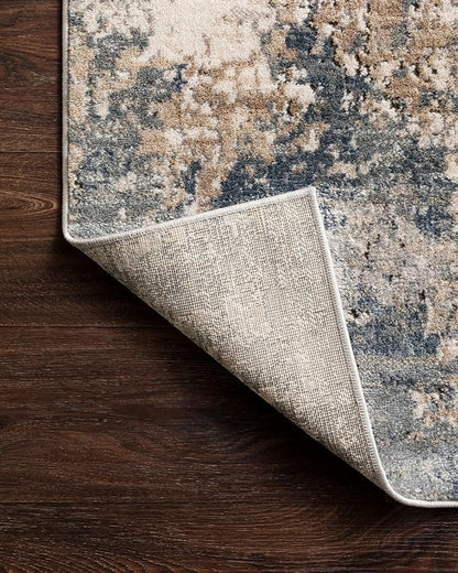 Loloi Teagan Collection TEA-06 Sand/Mist 6'-7" x 9'-2" Area Rug, Large, Soft Neutral Rug, High-Traffic for Living Room, Bedroom, Home Office, Dining Area