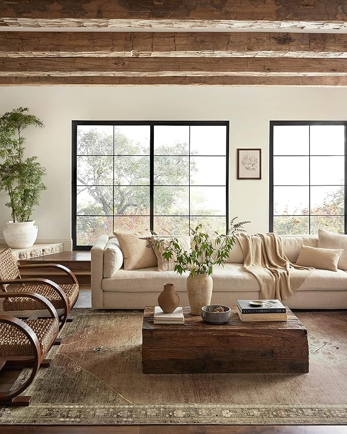 Loloi Magnolia Home by Joanna Gaines Sinclair Collection SIN-06 Clay/Tobacco 8'-6" x 11'-6", .25" Pile Height, Machine Washable, Area Rug