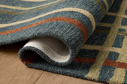 Loloi Magnolia Home by Joanna Gaines Waylon Collection WAY-01 Denim/Multi 3'-6" x 5'-6" Accent Rug