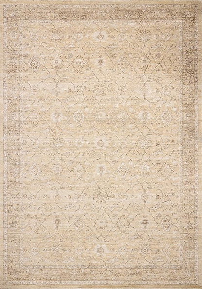 Loloi Chris Loves Julia Palma Collection PLM-10 Wheat/Bark 11'-6" x 15'-7" Fringe Area Rug Vintage Style Boho Living Room Bedroom Carpet