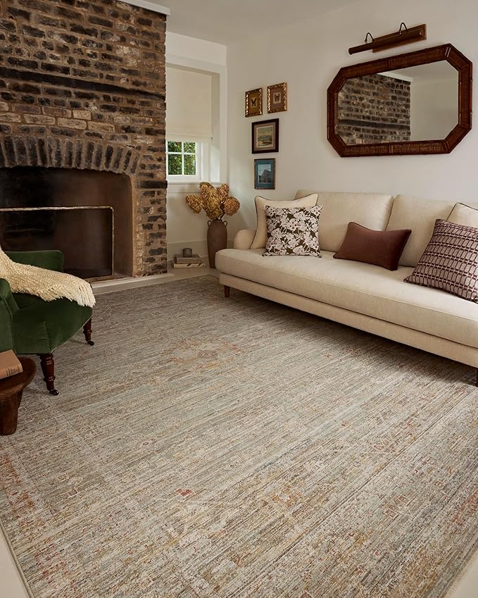Loloi Chris Loves Julia Ida Collection IDA-05 Spa/Sunrise 2'-7" x 10'-0", .19" Pile Height, Runner Rug