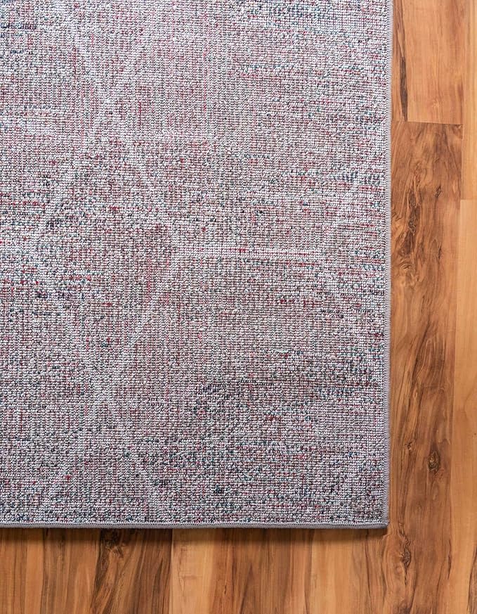 Unique Loom Trellis Frieze Collection Area Rug - Geometric (6' Square, Blue Multi/ Ivory)