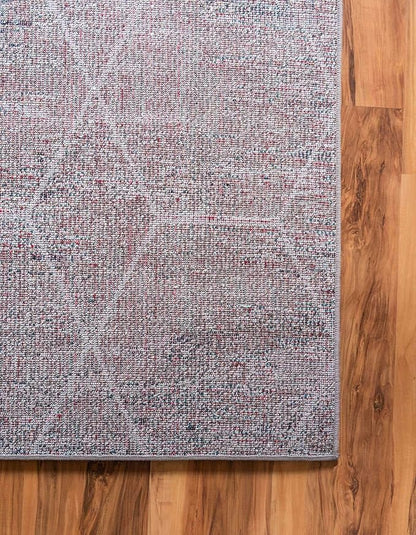 Unique Loom Trellis Frieze Collection Area Rug - Geometric (2' x 13' Runner, Blue Multi/ Ivory)