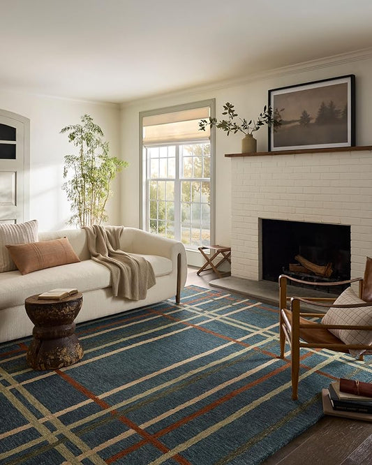 Loloi Magnolia Home by Joanna Gaines Waylon Collection WAY-01 Denim/Multi 11'-6" x 15' Area Rug
