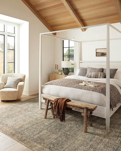 Loloi Amber Lewis Morgan Collection MOG-04 Sea/Sage 2'-0" x 5'-0" 38" Thick Accent Rug feat. CloudPile, Neutral, Room Décor, Vintage Inspired, Livingroom, Bedroom, Dining Area