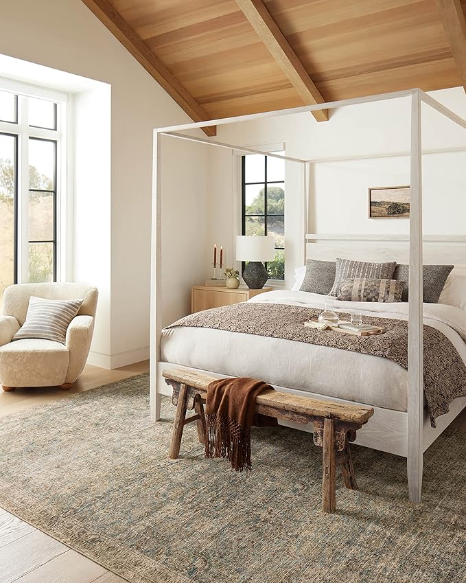 Loloi Amber Lewis Morgan Collection MOG-04 Sea/Sage 2'-3" x 7'-6" 38" Thick Runner Rug feat. CloudPile, Neutral, Room Décor, Vintage Inspired, Livingroom, Bedroom, Dining Area