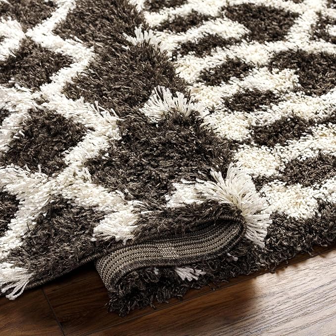 Livabliss Hapsburg Moroccan Shag Area Rug,7'10" x 10'3",Dark Brown