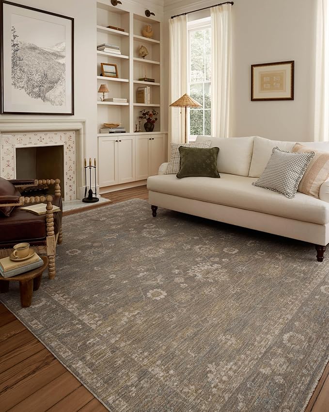 Loloi Chris Loves Julia Louisa Collection LOI-04 Lagoon/Ivory 2'-7" x 12'-0", .38" Pile Height, Runner Rug