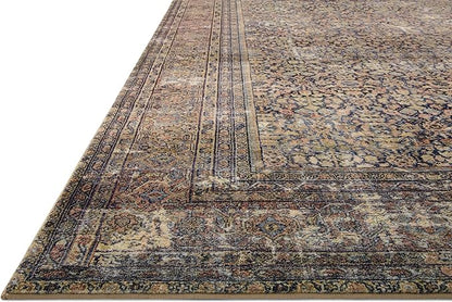 Loloi Amber Lewis Morgan Collection MOG-03 Denim/Multi 7'-3" x 9'-3" 38" Thick Area Rug feat. CloudPile, Neutral, Room Décor, Vintage Inspired, Livingroom, Bedroom, Dining Area
